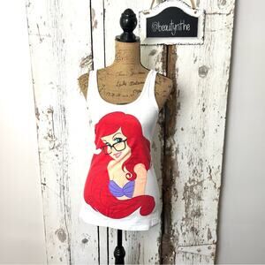 Disney Ariel w/ Glasses Bookworm Little Mermaid Tank top